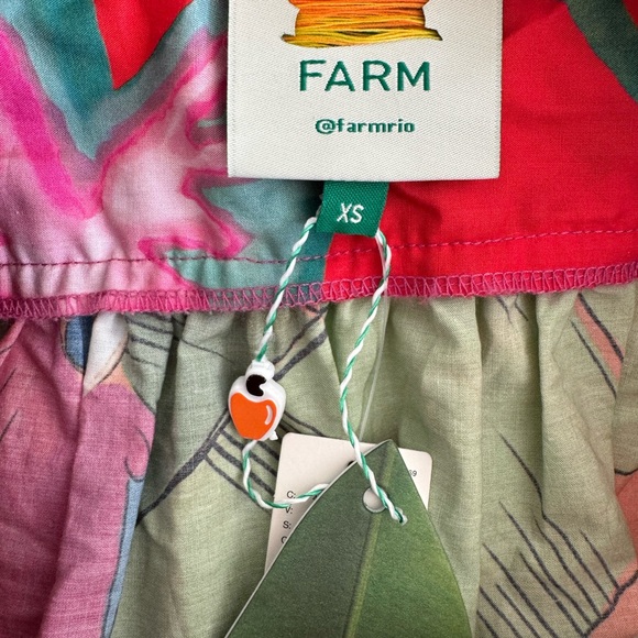 Farm Rio Foliage Mix Cotton Mini Dress, Size XS - Picture 13 of 16